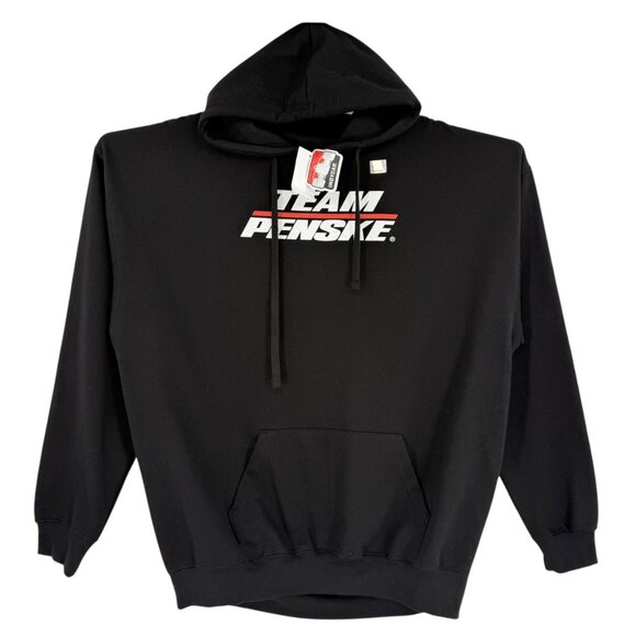 Team Penske IndyCar Men's Black Fleece Graphic Logo Hoodie Sweatshirt Sz 2XL NWT - Picture 1 of 12